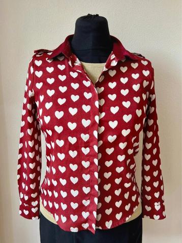 Nieuwe 100% zijde blouse met polka dots hartjes beschikbaar voor biedingen