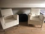 2 stuks leren nomada fauteuil wit., Huis en Inrichting, Gebruikt, Ophalen of Verzenden