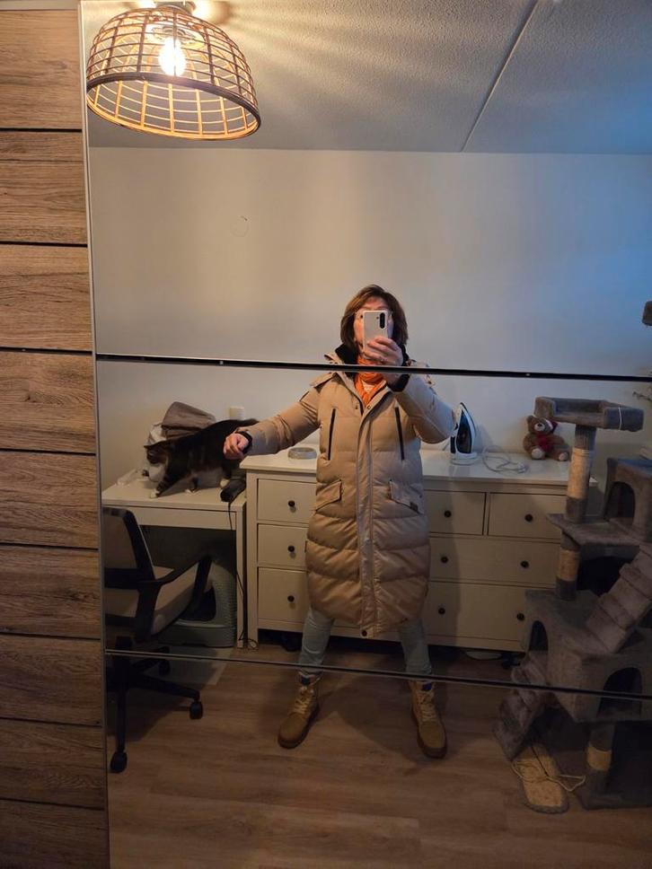 Marikoo winterjas halflang beige M, Kleding | Dames, Jassen | Winter, Ophalen of Verzenden