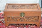 Prachtige Chinese houten kist met houtsnijwerk, Minder dan 50 cm, Minder dan 50 cm, Teakhout, Ophalen of Verzenden