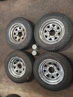 Mangels Chrome wielen set Suzuki Jimny met goede banden., Ophalen, Gebruikt, 15 inch, Banden en Velgen