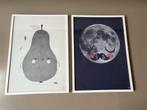 Posters Peer en Maan 50X70 met lijst, Ophalen, Rechthoekig Staand, Met lijst, Zo goed als nieuw