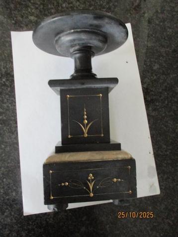 antiek marmeren kandelaar 22.5 cm hoog vooral zwart. beschikbaar voor biedingen