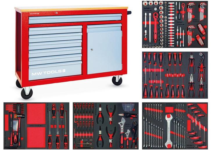 Gevulde gereedschapswagen met kast STARTER 212-delig, Auto diversen, Autogereedschap, Zo goed als nieuw, Ophalen