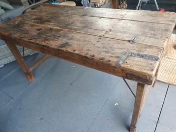 Robuuste industriële eettafel (L153 x B75 x H78,5)  beschikbaar voor biedingen