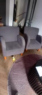 2 fauteuils grijs stof, Gebruikt, 75 tot 100 cm, Ophalen of Verzenden, Stof