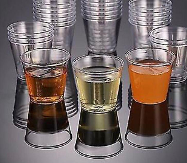 Shotglazen Plastic Transparant 3,5cc  (9xpac Per pac 25st), Verzamelen, Glas en Borrelglaasjes, Nieuw, Ophalen of Verzenden