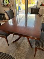 Mahoniehouten Eettafel en stoelen, Ophalen, Gebruikt, Helderse Exclusive Engelse stijl, 4 tot 6 stoelen