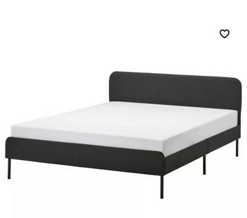 IKEA Slattum Bed Frame 140x200cm, light grey - afbeelding 1