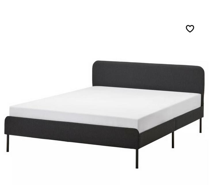 IKEA Slattum Bed Frame 140x200cm, light grey, Huis en Inrichting, Slaapkamer | Bedden, Zo goed als nieuw, Tweepersoons, 140 cm