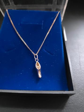 Zilveren plaited klompje aan kettinkje - Nieuw! beschikbaar voor biedingen