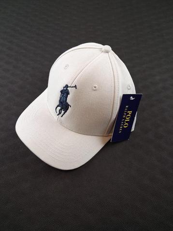 Ralph Lauren Pet – Wit met Marineblauw Logo – Nieuw met Tag  beschikbaar voor biedingen
