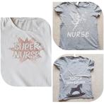 T-shirt wit grijs maat m verpleegkundige held tshirt nurse, Kleding | Dames, Verzenden, Gedragen, Maat 38/40 (M), Korte mouw