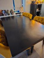 Zwart mango visgraat houten tafel metalen onderstel, Huis en Inrichting, Tafels | Eettafels, 50 tot 100 cm, 150 tot 200 cm, Ophalen of Verzenden