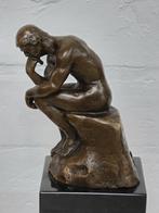 DE DENKER / RODIN / bronzen beeld op marmeren voet, Ophalen of Verzenden