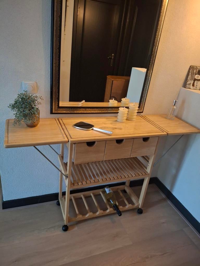 butler trolley/sidetable/koffietafel/badmeubel, Ophalen, 25 tot 50 cm, Rechthoekig, 100 tot 150 cm
