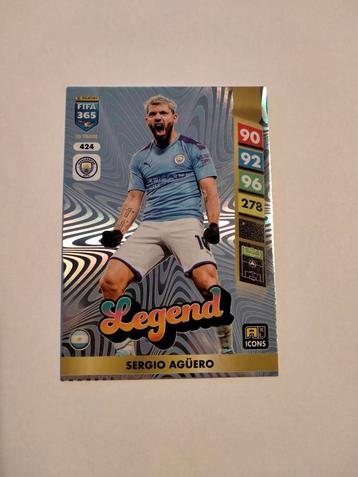 Sergio Aguero Legend nr 424 Fifa 365 Panini kaart Fifa365 beschikbaar voor biedingen