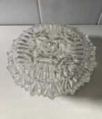 Retro/vintage glazen ronde plafonniëre, jaren 60/70, Ophalen of Verzenden, Gebruikt, Glas, Hollywood Regency
