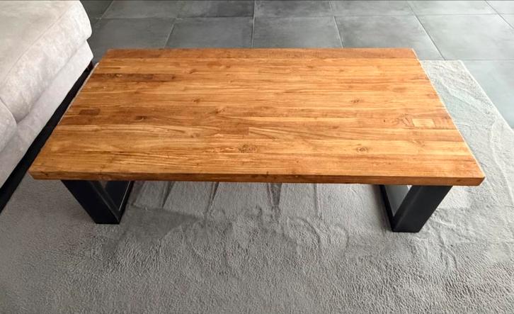 Salontafel Romaro Teakhout Mix, Huis en Inrichting, Tafels | Salontafels, Gebruikt, Minder dan 50 cm, 50 tot 100 cm, 100 tot 150 cm