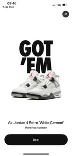 Jordan 4 white cement 44, Ophalen of Verzenden, Nieuw, Wit