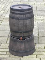Regenton, kunststof 50 liter, houtlook, grijs en bruin., Kunststof, Met kraantje, Nieuw, Ophalen of Verzenden