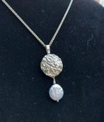 Mooie nieuwe zilveren hanger,witte zoetwater pastille Parel, Ophalen of Verzenden, Nieuw, Wit, Zilver