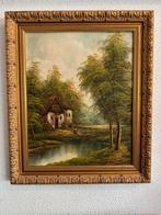 J.Evans: afbeelding boerderij aan het water ., Antiek en Kunst, Kunst | Schilderijen | Klassiek, Ophalen