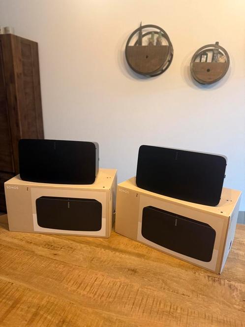 2x Sonos Five Gen 3 | Zwart | Zo Goed Als Nieuw | Garantie!, Audio, Tv en Foto, Luidsprekers, Zo goed als nieuw, Front, Rear of Stereo speakers