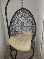 Zwarte hangstoel met kussen, Gebruikt, Zwart, Ophalen of Verzenden, Metaal