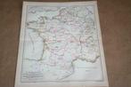 Originele antieke kaart Vestingen Frankrijk - 1875 !!, Boeken, Atlassen en Landkaarten, Gelezen, Frankrijk, Ophalen of Verzenden