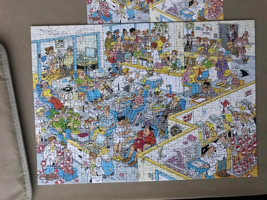 Jan van Haasteren, bloedbank, Ophalen