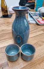 Japanse Sake Set blauw - decoratie, Ophalen, Blauw, Minder dan 50 cm, Glas
