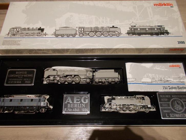 Marklin 3 loks vitrine 750 jaar Berlijn 3100 Verzenden kan, Hobby en Vrije tijd, Modeltreinen | H0, Nieuw, Locomotief, Wisselstroom
