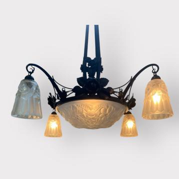 Art Deco Degue Hanglamp, 1920-1930 Parijs beschikbaar voor biedingen