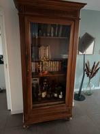 Antieke Notenhouten Bufferkast met Facetgeslepen Ruit, Ophalen