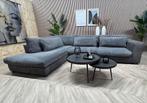 XL Ribstof Hoekbank - Grijs - 340 x 220 / NU €550, Ophalen, Gebruikt, Hoekbank, 300 cm of meer