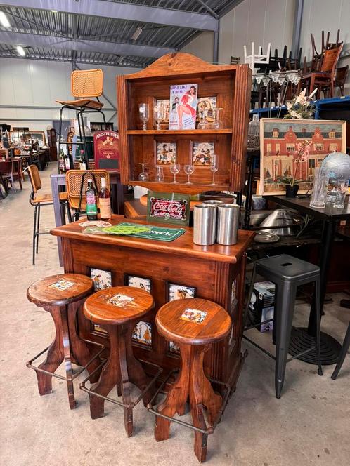 Barretje toog mancave huisbar thuisbar kroeg bar café, Huis en Inrichting, Barren, Gebruikt, Inclusief barstoelen, Ophalen of Verzenden