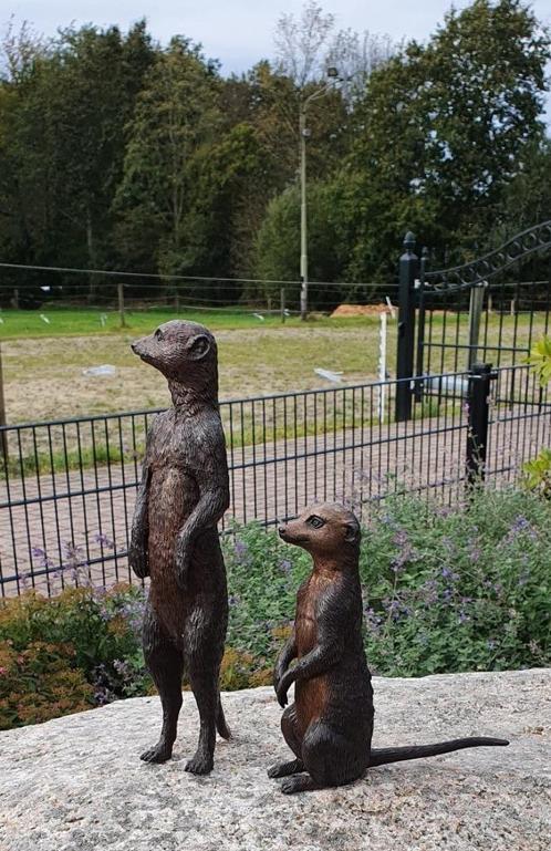 STOKSTAART / 2 MODELLEN / BRONZEN TUINBEELD, Tuin en Terras, Tuinbeelden, Nieuw, Dierenbeeld, Ophalen of Verzenden