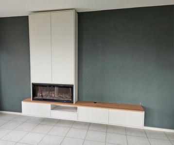 Maatwerk TV-meubel met elektrische haard  beschikbaar voor biedingen