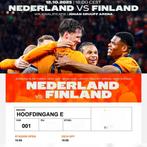 Nederland - Finland | 2 tickets vak 001 | wk kwalificatie, Twee personen