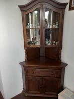 Hoek vitrine kast eiken, Huis en Inrichting, Ophalen, Gebruikt, Eikenhout, 50 tot 100 cm