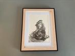 Rembrandt zelfportret ets in lijst, Antiek en Kunst, Ophalen of Verzenden