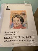 Gilles Villeneuve Litho herinnering 10 jaar overlijden, Verzamelen, Ophalen of Verzenden, Nieuw, Formule 1