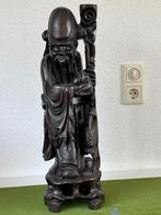 Chinees houten beeld Shou-Lao - eind 19de eeuw - 60 cm, Ophalen of Verzenden