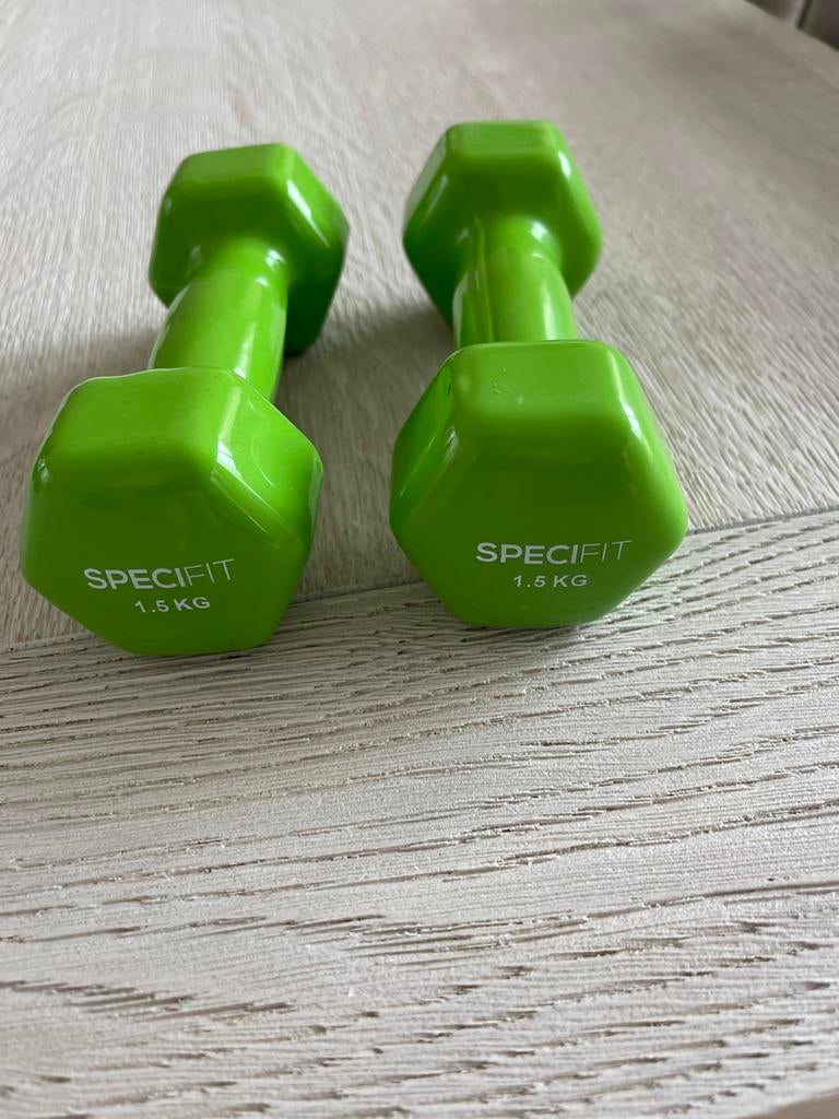 Set van 2 Specifit Dumbbells - 1.5 kg zgan, Ophalen, Zo goed als nieuw, Armen, Dumbbell