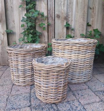 Tuinmand rotan Plantenmand basket rieten mand 3 stuks Nieuw beschikbaar voor biedingen