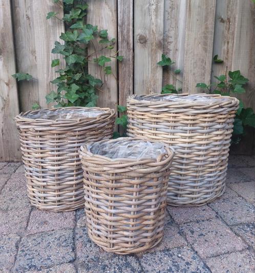Tuinmand rotan Plantenmand basket rieten mand 3 stuks Nieuw, Tuin en Terras, Bloembakken en Plantenbakken, Nieuw, Overige materialen