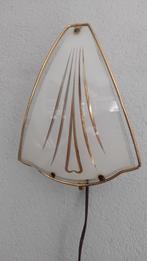 Vintage wandlamp messing 24 cm, Huis en Inrichting, Lampen | Wandlampen, Ophalen of Verzenden, Gebruikt, Glas
