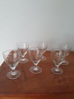 6 Antieke Kristallen Borrel/Likeur glaasjes ., Antiek en Kunst, Antiek | Glas en Kristal, Ophalen of Verzenden