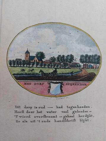 33 / Spijkenisse Gravure uit 18e eeuw van Ollefen en Bakker beschikbaar voor biedingen